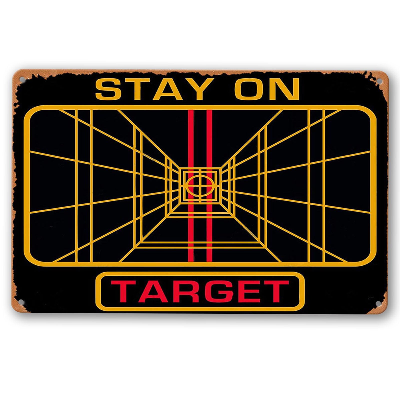 Stay On Target Poster 8X12 Inch Retro Vintage Metal Sign Home Man Cave Art