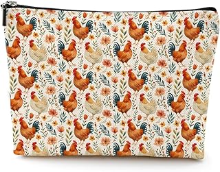 Chicken Cosmetic Bag Chicken Gifts Pecker Makeup Bags Animal Lover Chicken Accessories Friendship Gifts for Women Nurse Teacher Chickens Themed Gift Birthday Christmas Toiletry Bag