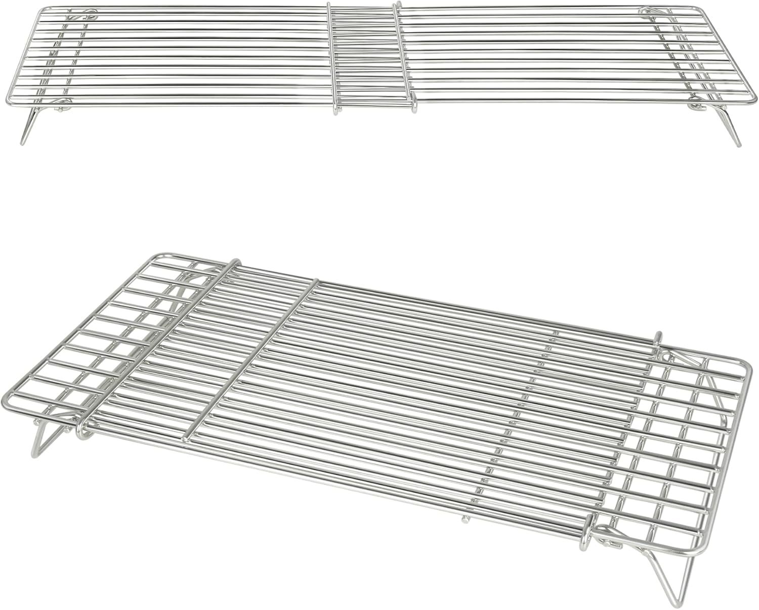 CANDANA Griddle Warming Rack for Blackstone 17 22 28 36 Inch Adjustable Upper Grid Shelf for Weber Pit Boss Nexgrill Charbroil and Most Tabletop Flat Top Grill Parts BBQ Accessories - Pack of 2
