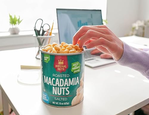 Vista 5 de Imperial Nuts - Nueces de macadamia Alimentos sin gluten, veganos y aptos para dieta cetogénica Proteína a base de plantas, delicioso sabor