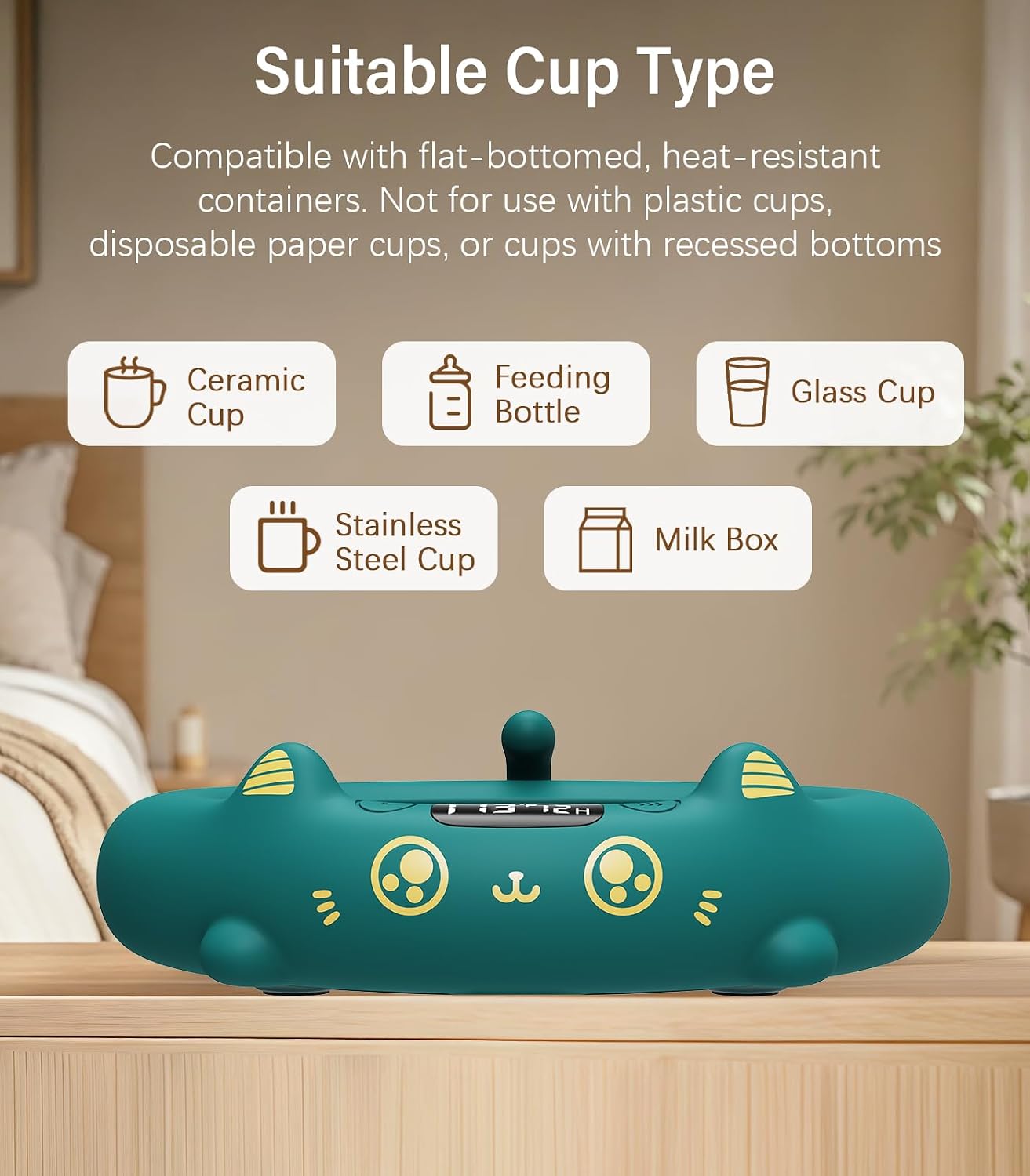 Supsonic - Coffee Mug Warmer, Cup Warmer for Desk with Temperature Display, 2-12Hrs Auto Shut Off & 4 Temp Settings, Smart Electric Mug Heater for Beverages, Candle, Milk & Tea, Ideal Gifts