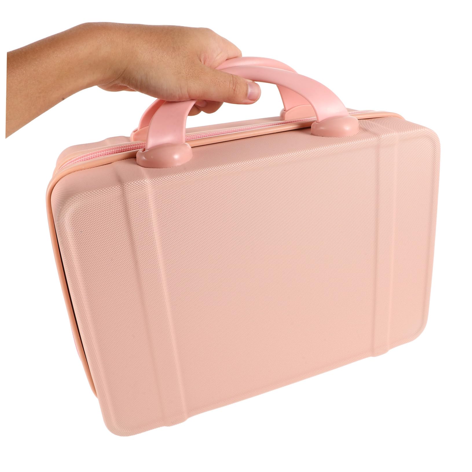 SHERCHPRY Beauty Case da Viaggio 14 Pollici, Valigetta Trucchi in Abs Rosa, e Capiente, Design per Donna, Pratica per Brevi Spostamenti