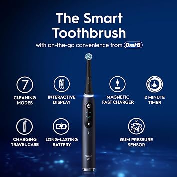 Oral-B iO9 Black Electric Toothbrush + Oral-B iO Assorted Toothbrush Heads x 5 Bundle