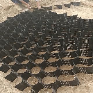 Gravelgrid Permeable Paver System for Light Vehicle Driveway & Retaining Walls, 2 Inch Depth Ground Stabilization Grid, Polyethylene Honeycomb Geogrid (Color : WxL, Size : 6x6m/19.6x19.6ft)