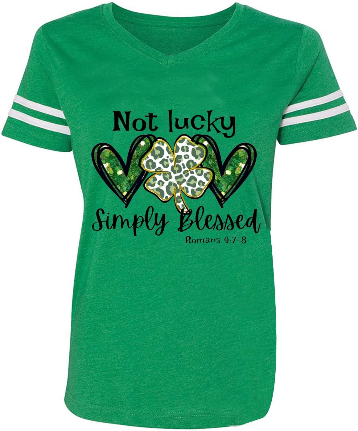 St Patricks Day Shirt for Women Irish Lucky Shamrock V-Neck Short Sleeve St Paddy's Day Tee Tops