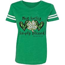 St Patricks Day Shirt for Women Irish Lucky Shamrock V-Neck Short Sleeve St Paddys Day Tee TopsGreen9,XL