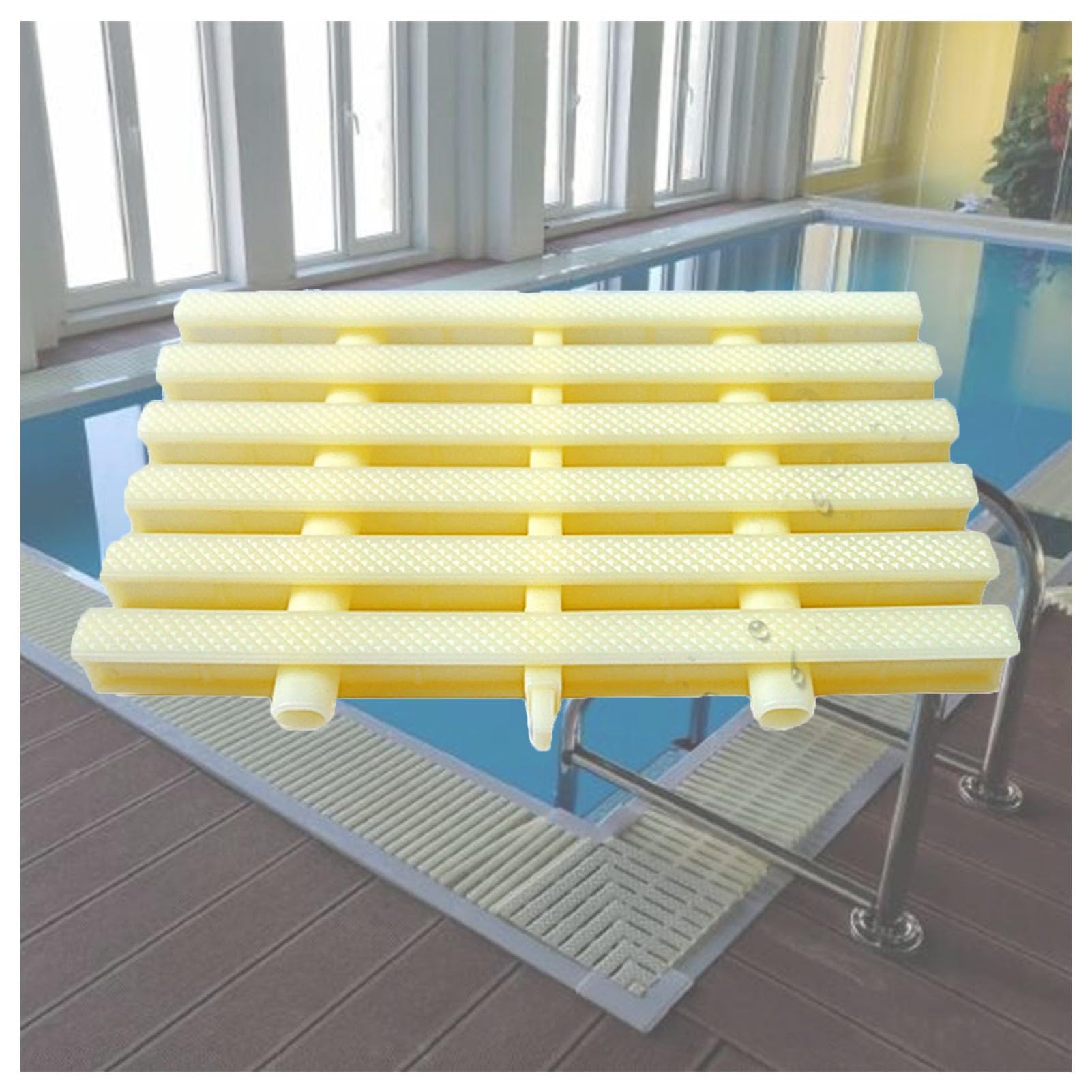 UZAMIRLEX Drainage Overflow Grate, Interlocking Outdoor Pool Drain Grate Bone 15-30x100cm 10-15-20 Pack(18x100CM/15pcs)