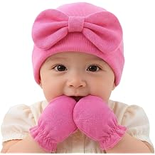 Newborn Baby Girls Hat Mittens 2 Pack 0-6 Months