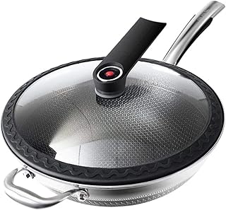 Poêle Antiadhésive Nid D'abeille Double Face 316 Wok En Acier Inoxydable Micro Plateau De Pression Sans Fumée D'huile Poêle À Frire Wok Sans Phosphore