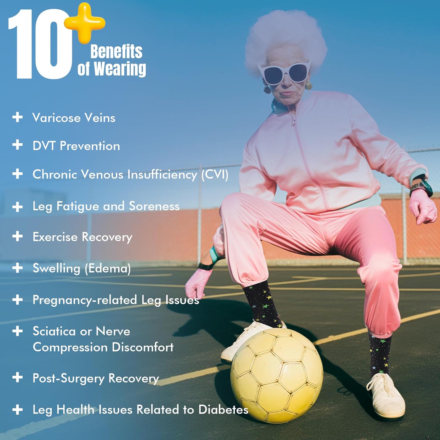 Compression Socks for Women & Men 7 Pairs Knee High Compression Socks 20-30 mmhg Best for Running,Nurse,Travel - Image 5