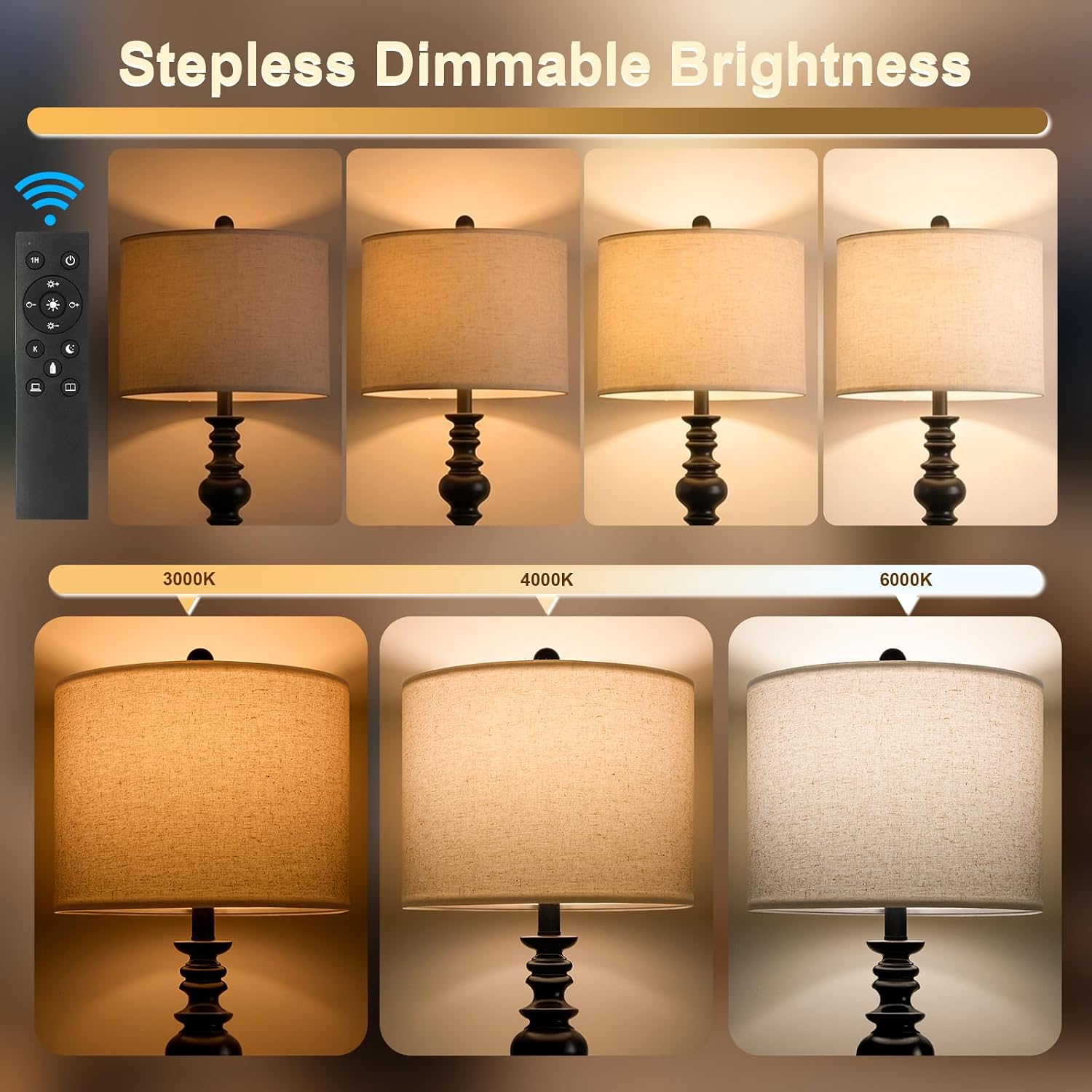  64.25" Farmhouse Floor Lamp with Remote, Dimmable Black Floor Lamp with Adjustable Color Temperatures, Tall Standing Lamps for Living Room Corner, Bedroom & Office, 9W Bulb Included thumbnail