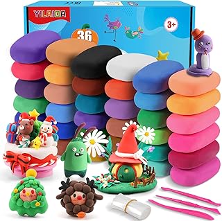 YILAIDA Air Dry Clay, 36 Colors Modeling Clay Ultra Light Air Drying Magic Clay, No Sticky and No-Toxic, DIY Educational Creative Kit for Kids
