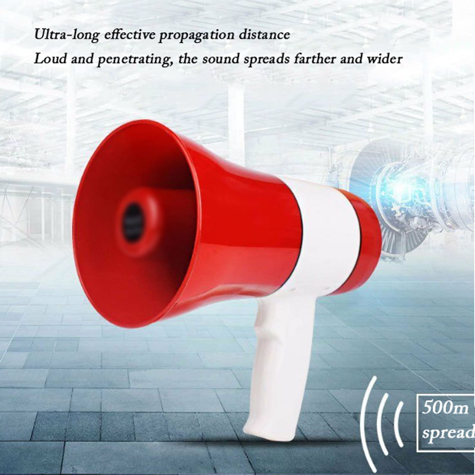 ppARK Megafon Tragbarer Megaphon-Lautsprecher Handlautsprecher 5W Bullhorn Faltbares Griff-Bullhorn mit Lautstärkeregler für alle Outdoor-Sportarten TröTe