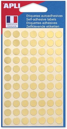 AGIPA - Pastilles Or ronde diamètre 8,5 mm autocollante sachet de 308