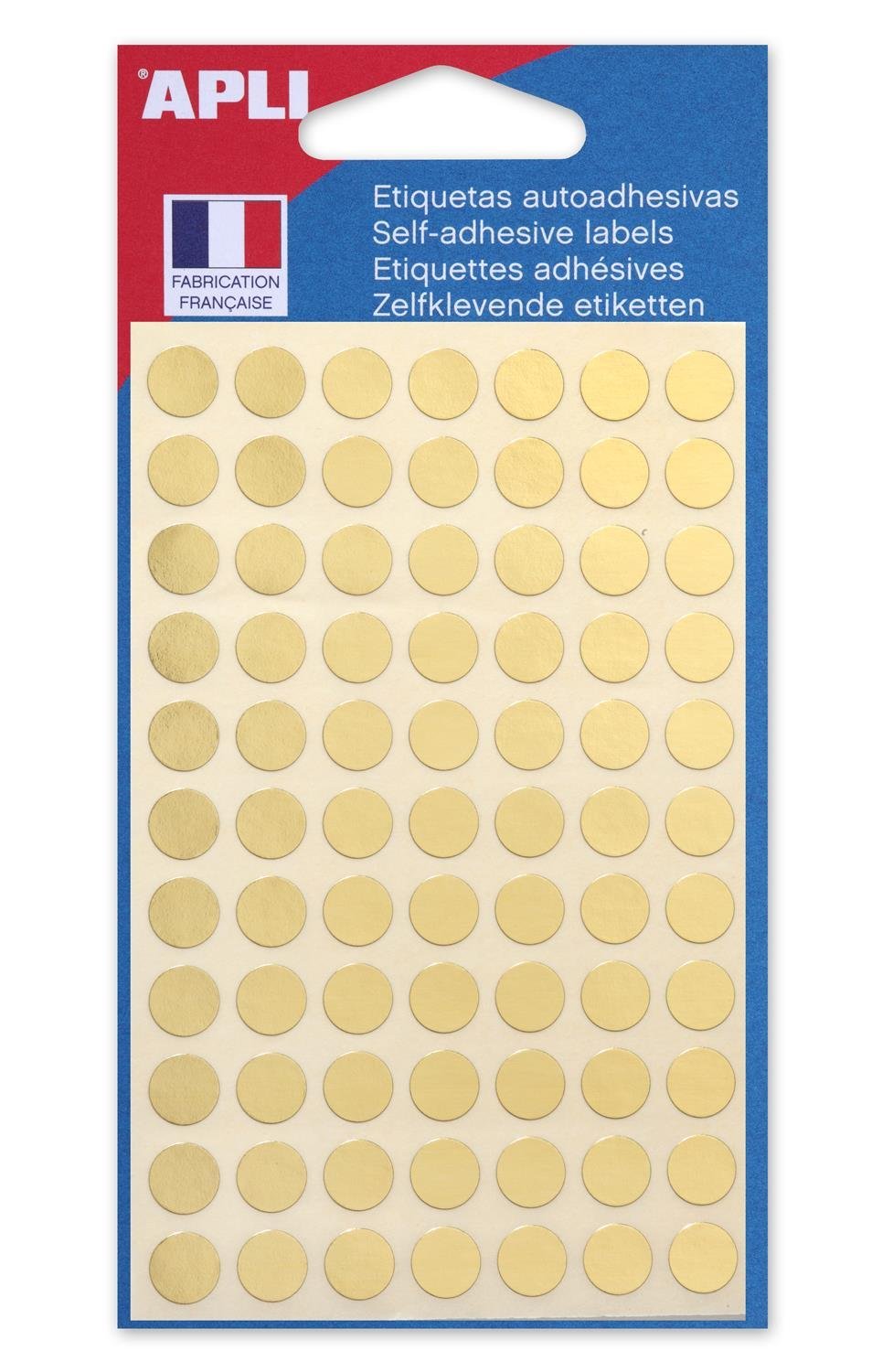 Agipa Siena Coding Dots Round Stickers – Sticky Coloured Self Adhesive Gold