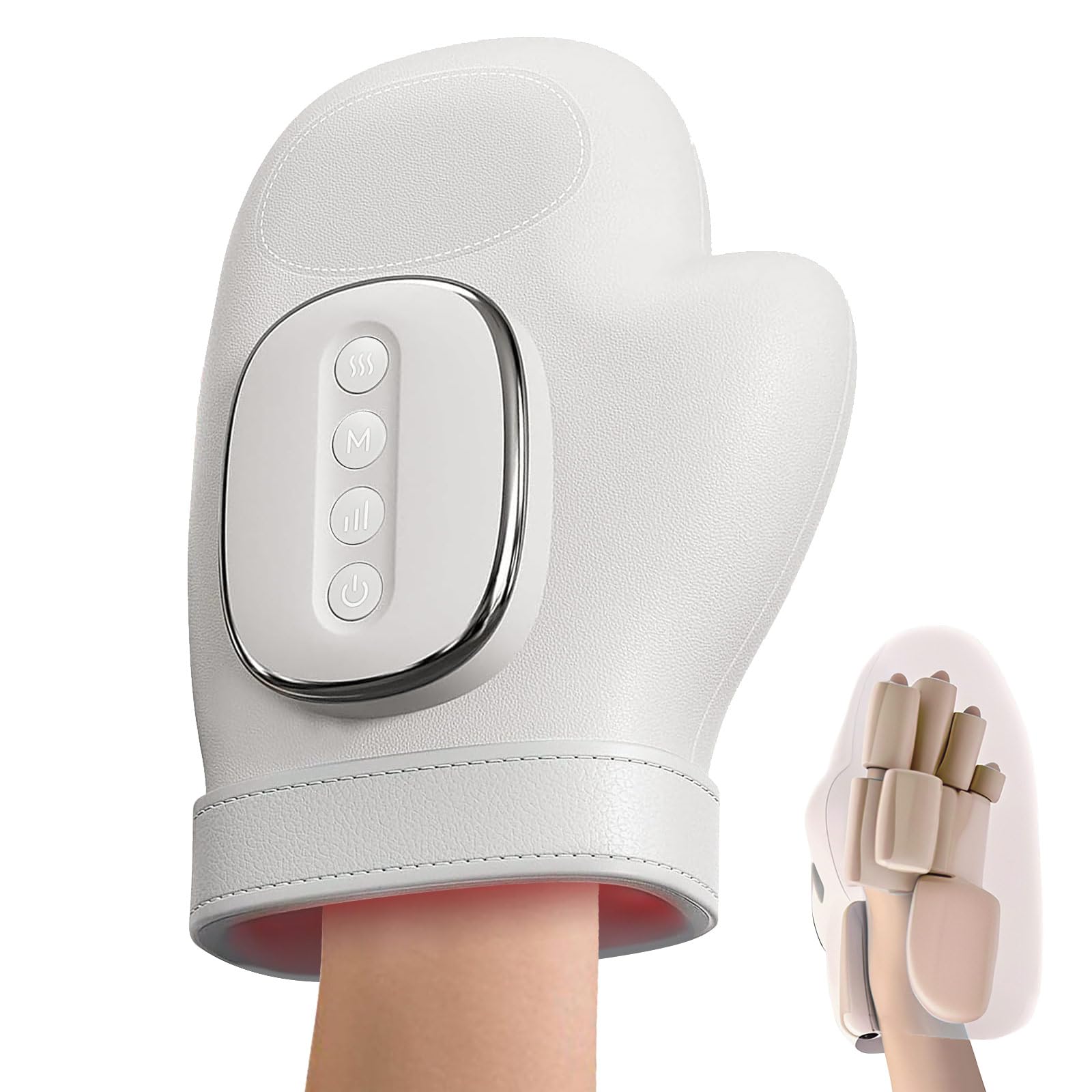 Handmassagegerät mit Wärmefunktion, Intelligenter Handmassager, 3 Massageprogrammen, 5 Presse Ebenen Handschuh, Handschuhe Hand Massager, FüR Linderung Von Arthritis, Handkrankheiten (A)