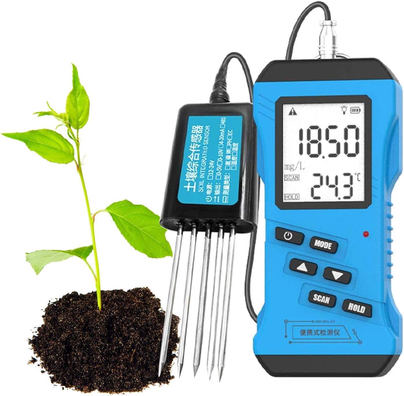 7 in 1 Soil Tester,Soil Moisture Sensor Meter,Nitrogen,Phosphorus,Potassium Npk Tester,Ph,Moisture,Nutrient Conductivity,Ec Meter,Soil Fertility Test,for Lawn,Farm,Indoor/Outdoor Plants