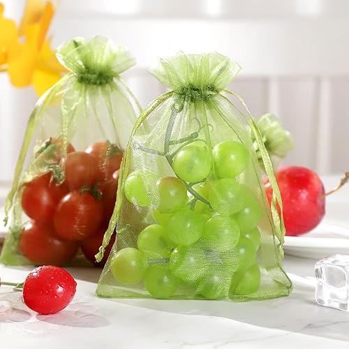 Miniatura 51 de Hopttreely 100 bolsas de organza transparente de alta calidad, bolsas blancas para recuerdos de boda, 4 x 4.72 bolsas de regalo de joyería