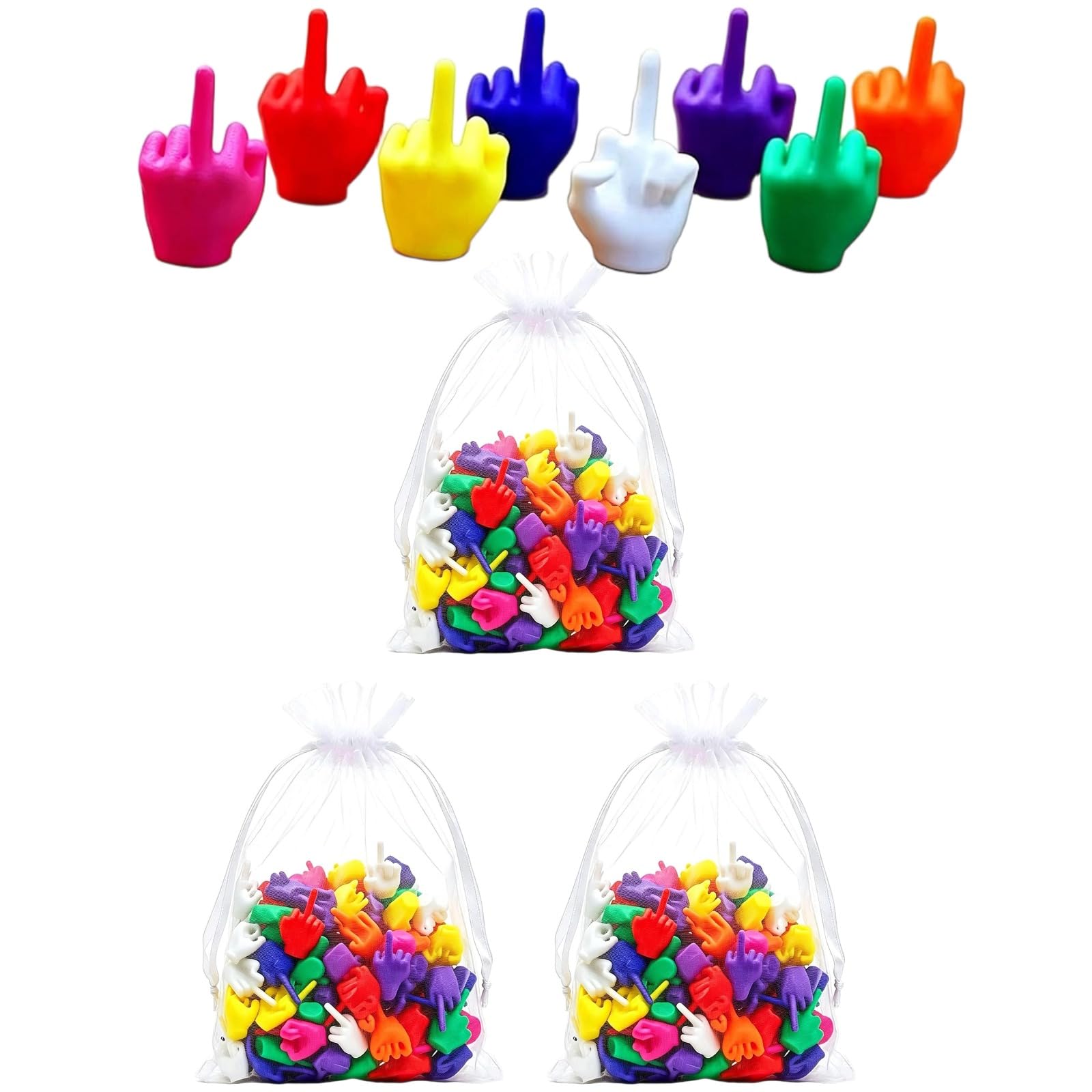 Mini Middle Fingers 150 Pack Novelty Gag Funny Set Christmas Party Decor