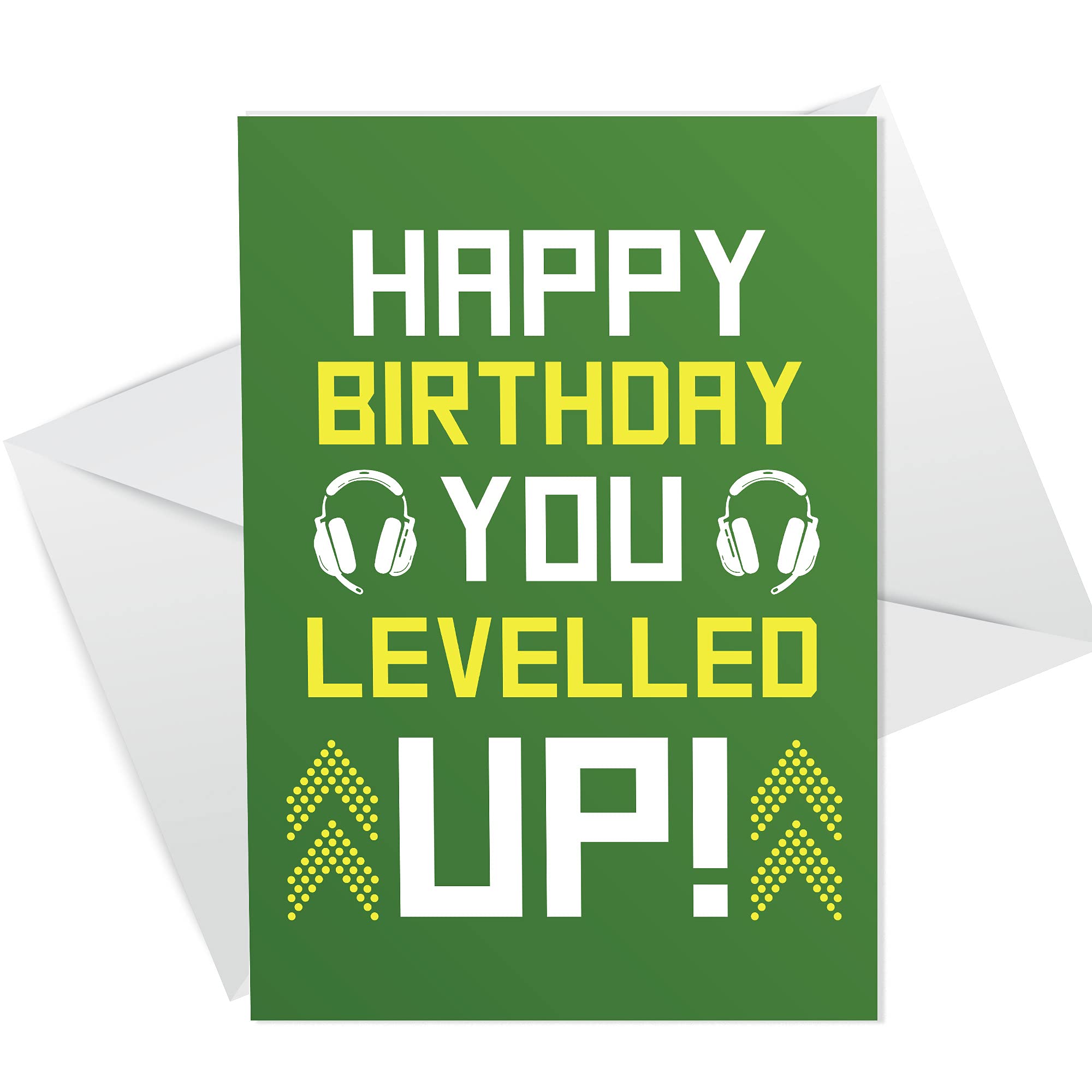 Funny Birthday Card For Brother Son Levelled Up Gaming Theme Gamer Card