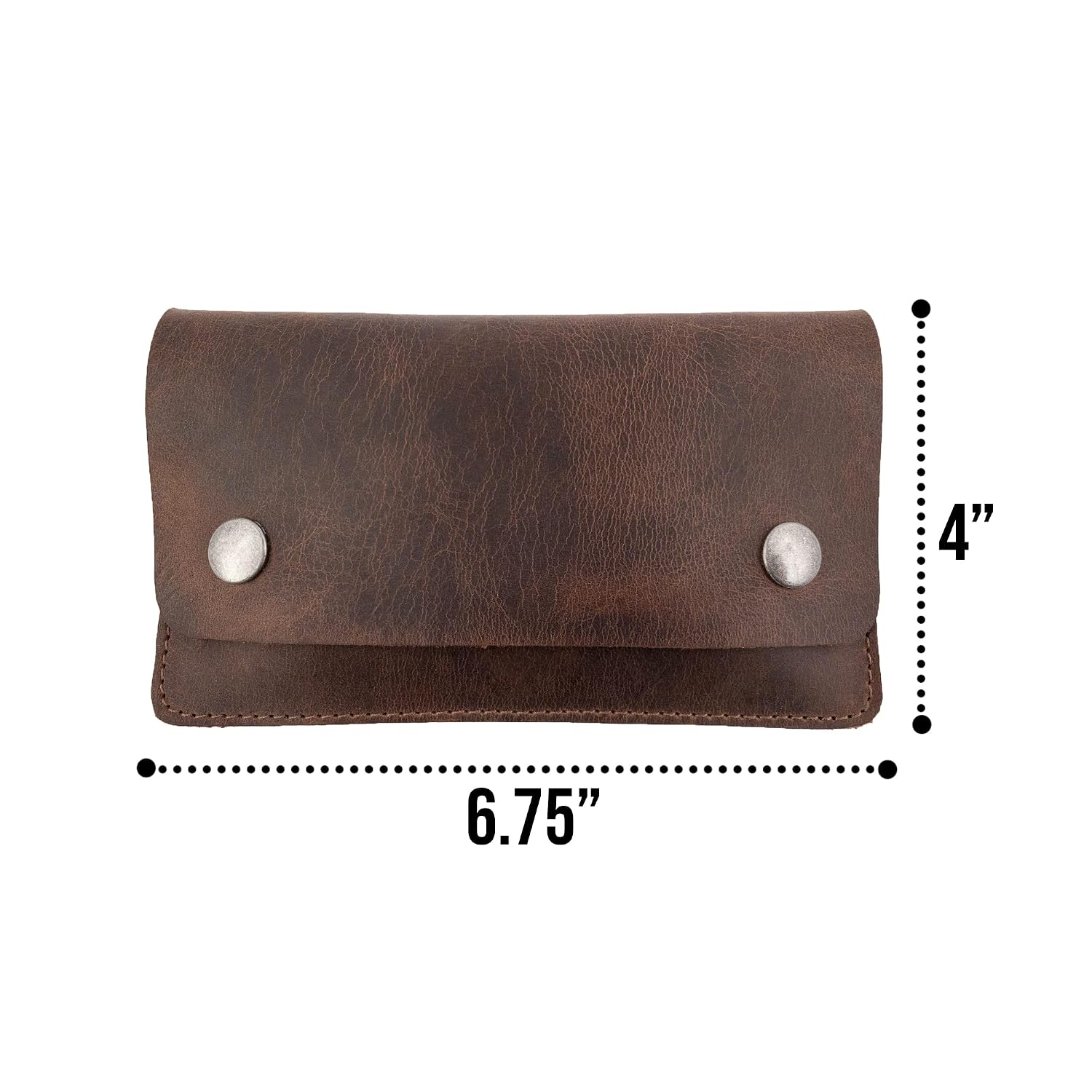 Hide & Drink, Flat Tobacco Pouch, Smoking Case, Classic Style, Travel Accessories, Full Grain Leather, Handmade, Bourbon Brown