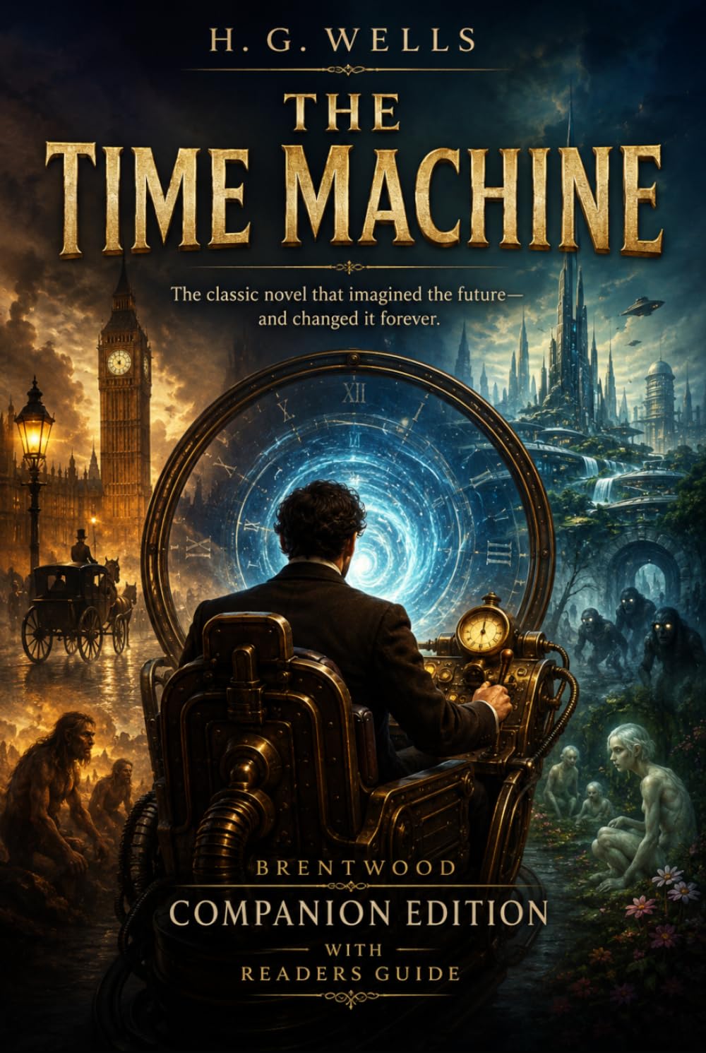The Time Machine (Annotated): Brentwood Companion Edition: Classic Science Fiction, Time Travel Dystopian Adventure - Novel With Reader’s Guide, Themes, Characters, Context, Glossary & Analysis
