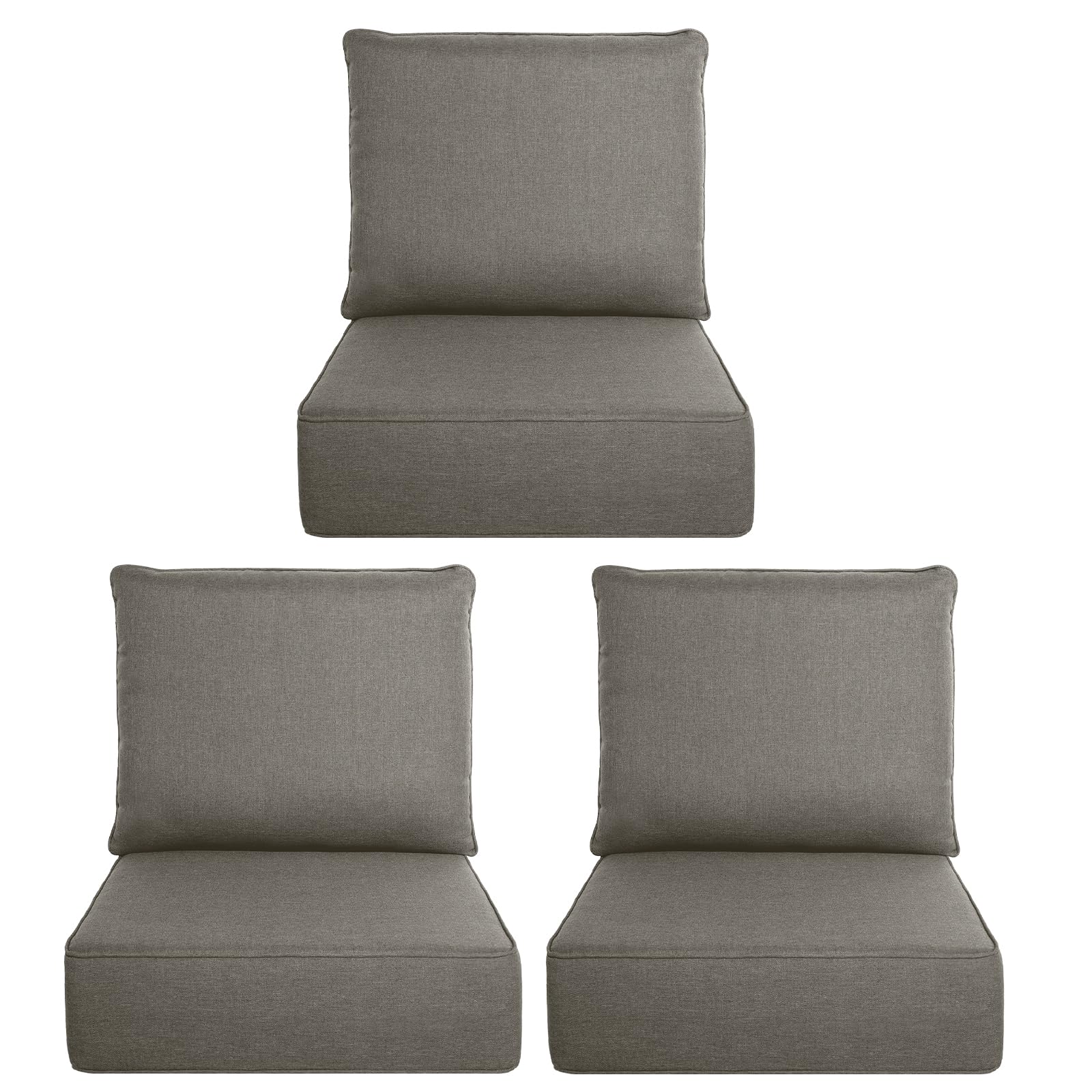 Luxury Outdoor Seat Cushion Set-22 x 24 x 6 Inch Outdoor Chair Cushions with Water Resistant &amp; Removable Cover Outdoor Cushions for Patio Furniture Chair Sofa Couch
