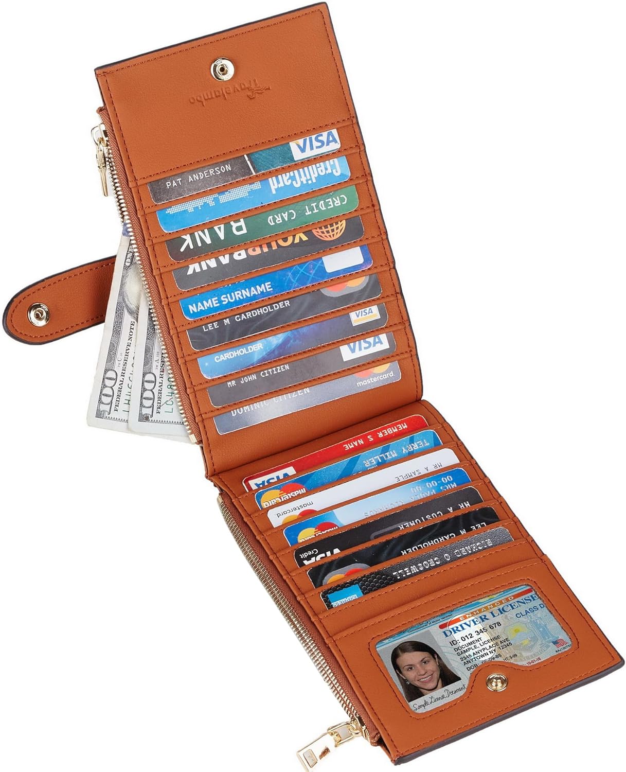 Travelambo Leather Wallets for Women Slim RFID Blocking Bifold Credit Card Holder Wallet - Image 9