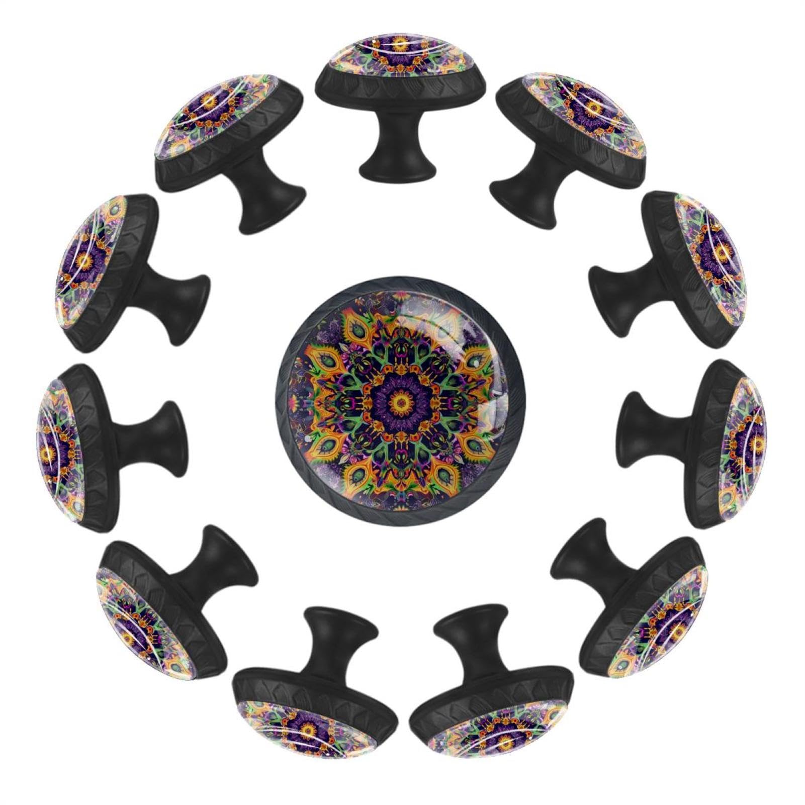 Boutons de tiroir en verre mandala pour changer facilement vos vieilles poignées de meuble