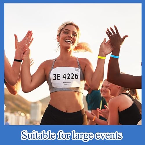 Miniatura 6 de Henoyso 300 pulseras de plástico multicolor para eventos, pulsera de vinilo de plástico para eventos, identificación de banda de brazo