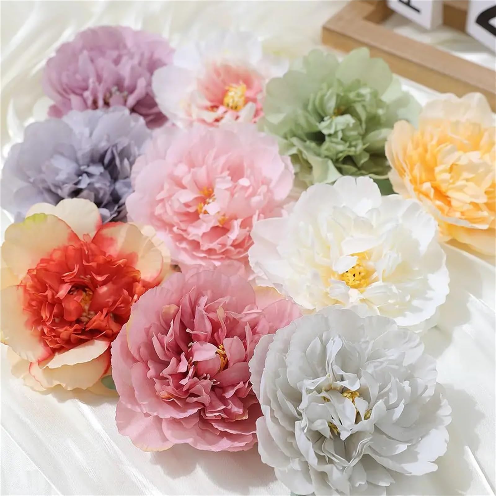 20 fiori artificiali, rose di seta, for decorazioni nozze, casa, cameretta, accessori for ghirlande fai da te Per Decorazioni(White)