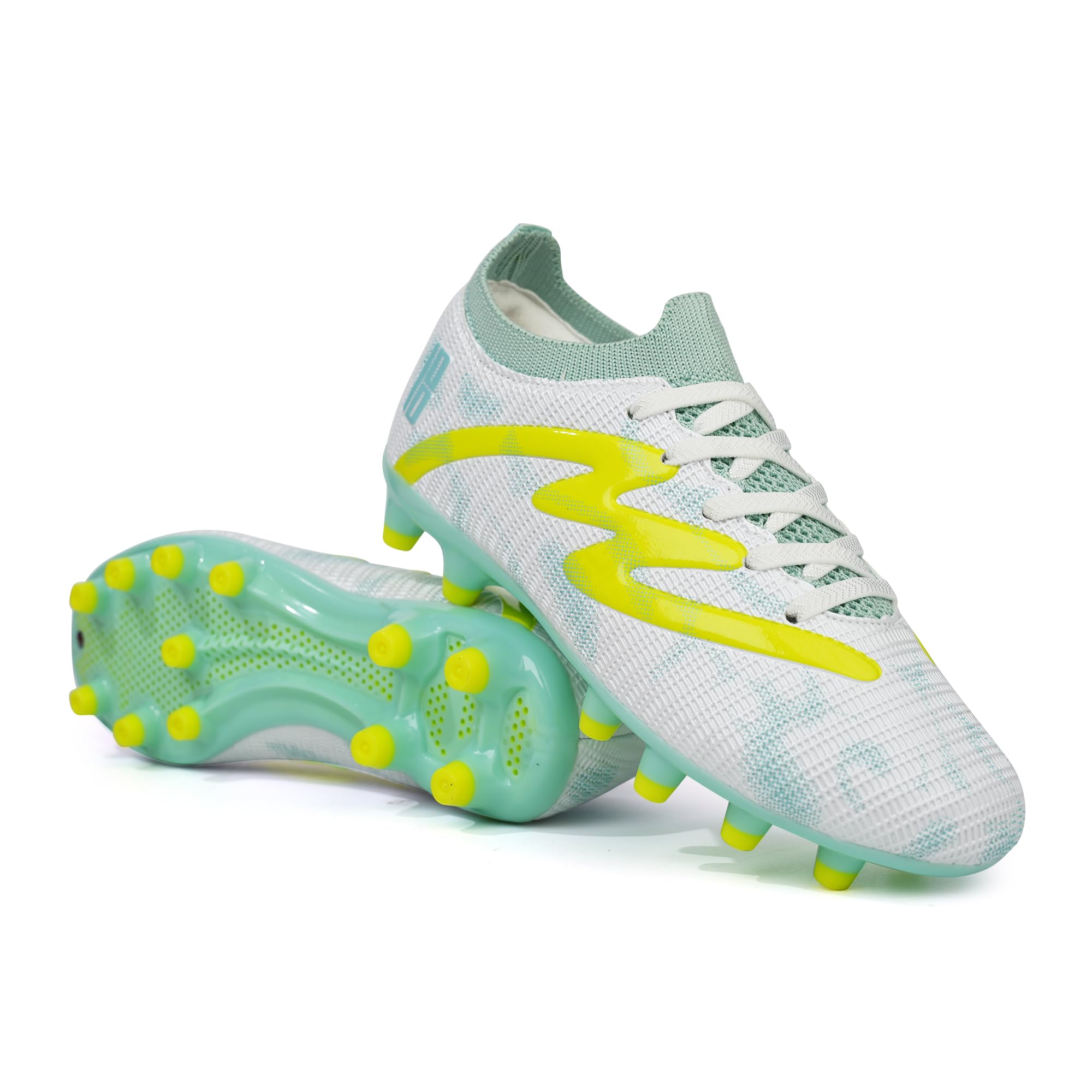 brooman Kids Firm Ground Soccer Cleats Boys Girls Football Shoes with Shin Guards and Soccer Socks