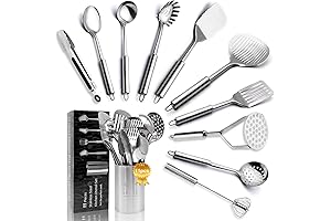 Premium 11-Piece Silver Cooking Utensils Set