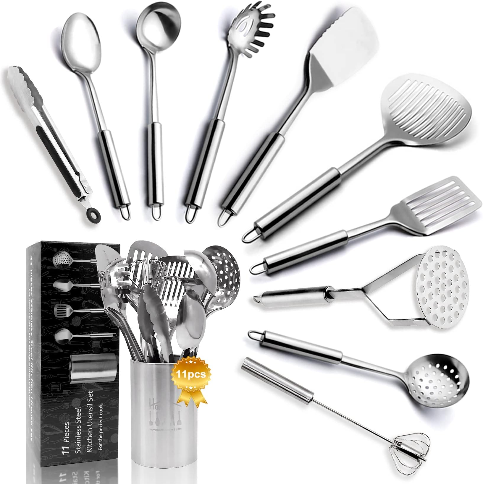 Stainless Steel Kitchen Utensils Set 11pcs Cooking