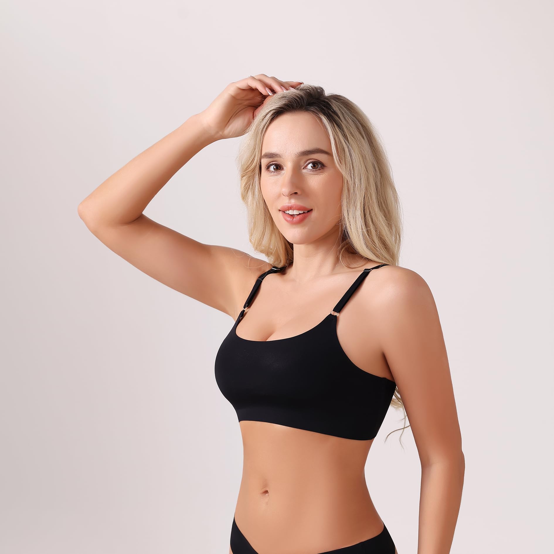 3 Pezzi Morbido Bralette Cami Reggiseni Senza Imbottitura Bralette Ultra Confortevole Levigante Senza Seamless Senza Biancheria Intima Reggiseno Dormire