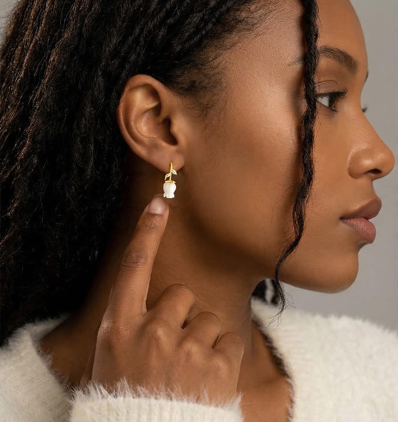 Reffeer Solid 925 Sterling Silver Flower Crawler Cuff Earrings Wraps for Women Teens Flower Wrap Earrings Climber