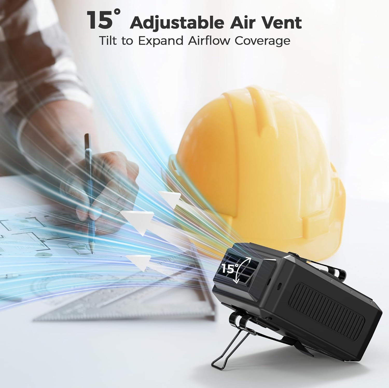 COMLIFE Portable Mini Waist Fan - Rechargeable Clip on Belt Wearable Body Fan, Max 20H Cooling,5 Speeds 16000RPM Turbo Hands-Free Under-Shirt Neck Fan for Outdoor Jobsite Camping Traveling - Image 5