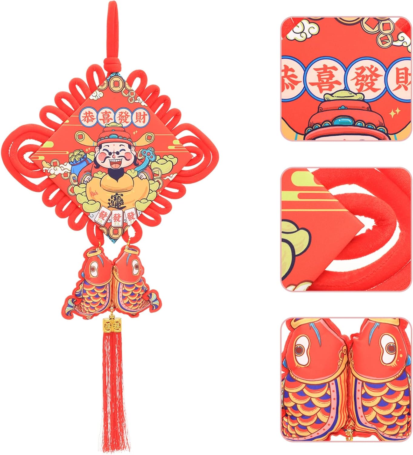 NOLITOY Traditional Chinese Knot Pendant Year Hanging Ornament Spring Festival Supply Festive Home Decor for Lunar Year Celebrations Chinese Tassel Hangings Housewarming Present