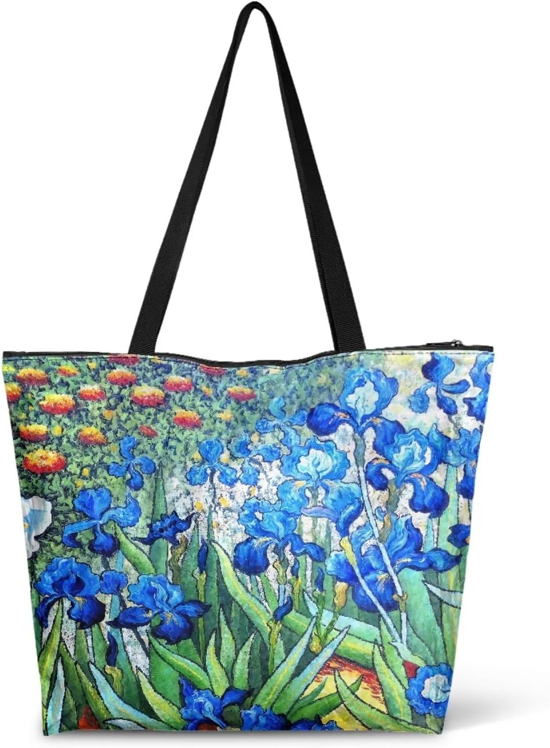 Art Lover Zippered Tote Bag Van Gogh Artwork Women’s Purse