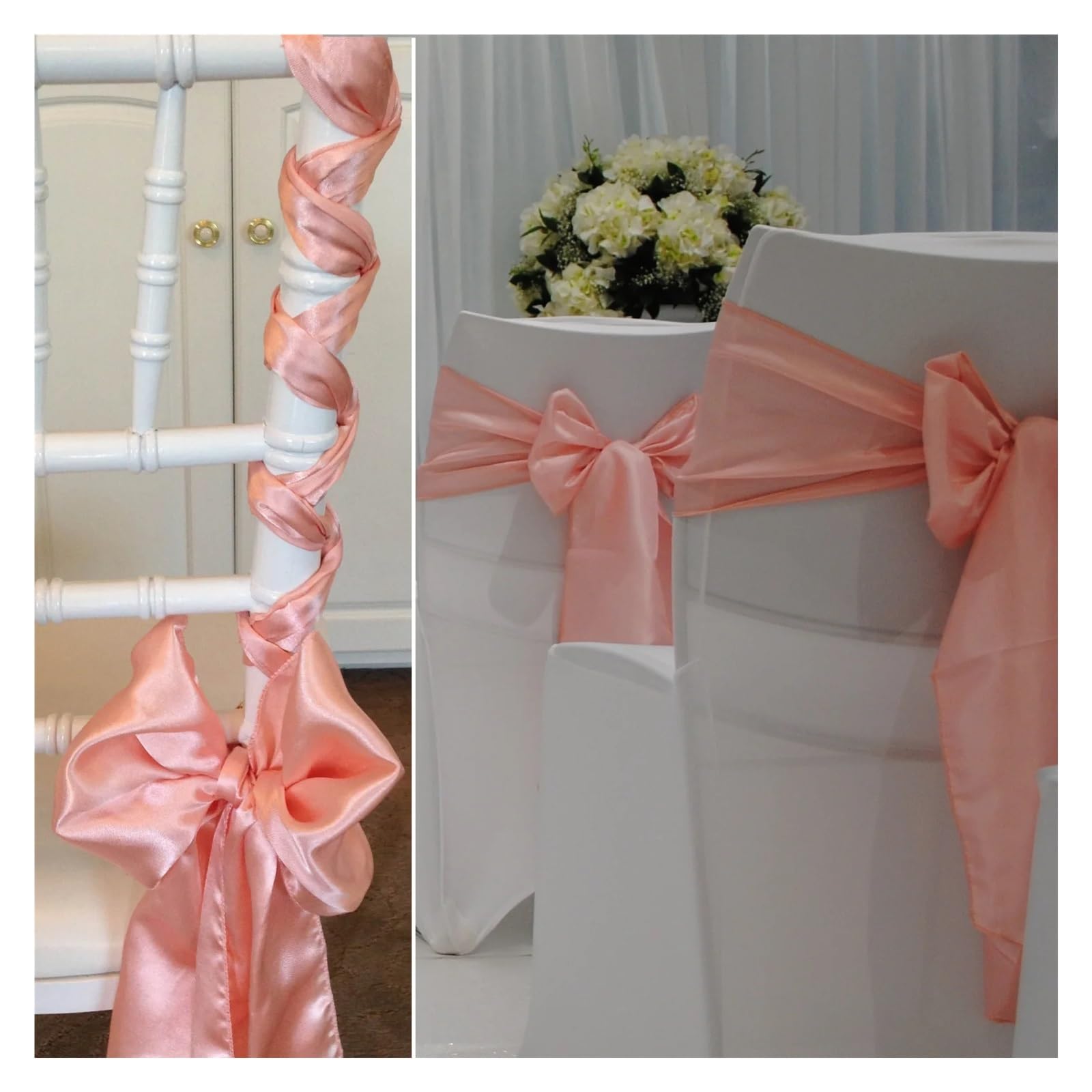 Fusciacca per Sedia in Raso 25 Pezzi di Fasce for sedie pronte for Matrimonio, Papillon, Decorazioni for Feste di Compleanno in Hotel(1)