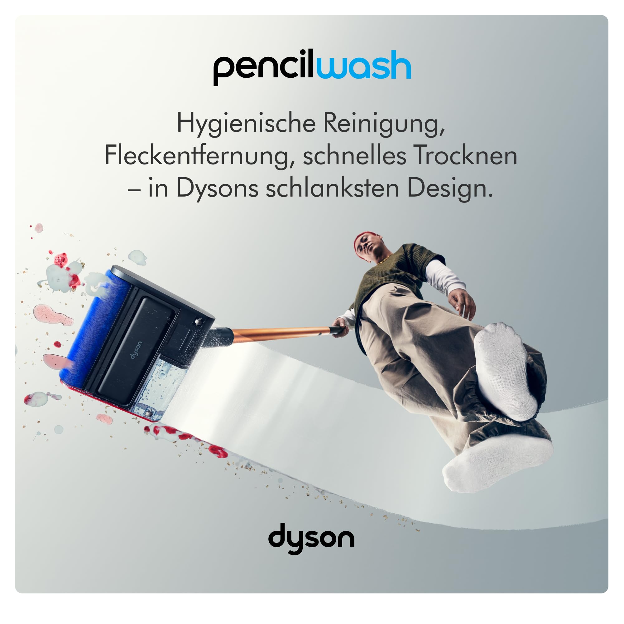 Dyson Pencilwash™ Akku Nassreiniger – Hygienische Reinigung für Hartböden, Fleckenentfernung, Nassreinigung & Saugen in einem, Selbstreinigend, Ultraschlankes und -leichtes Design, 30 Min. Laufzeit