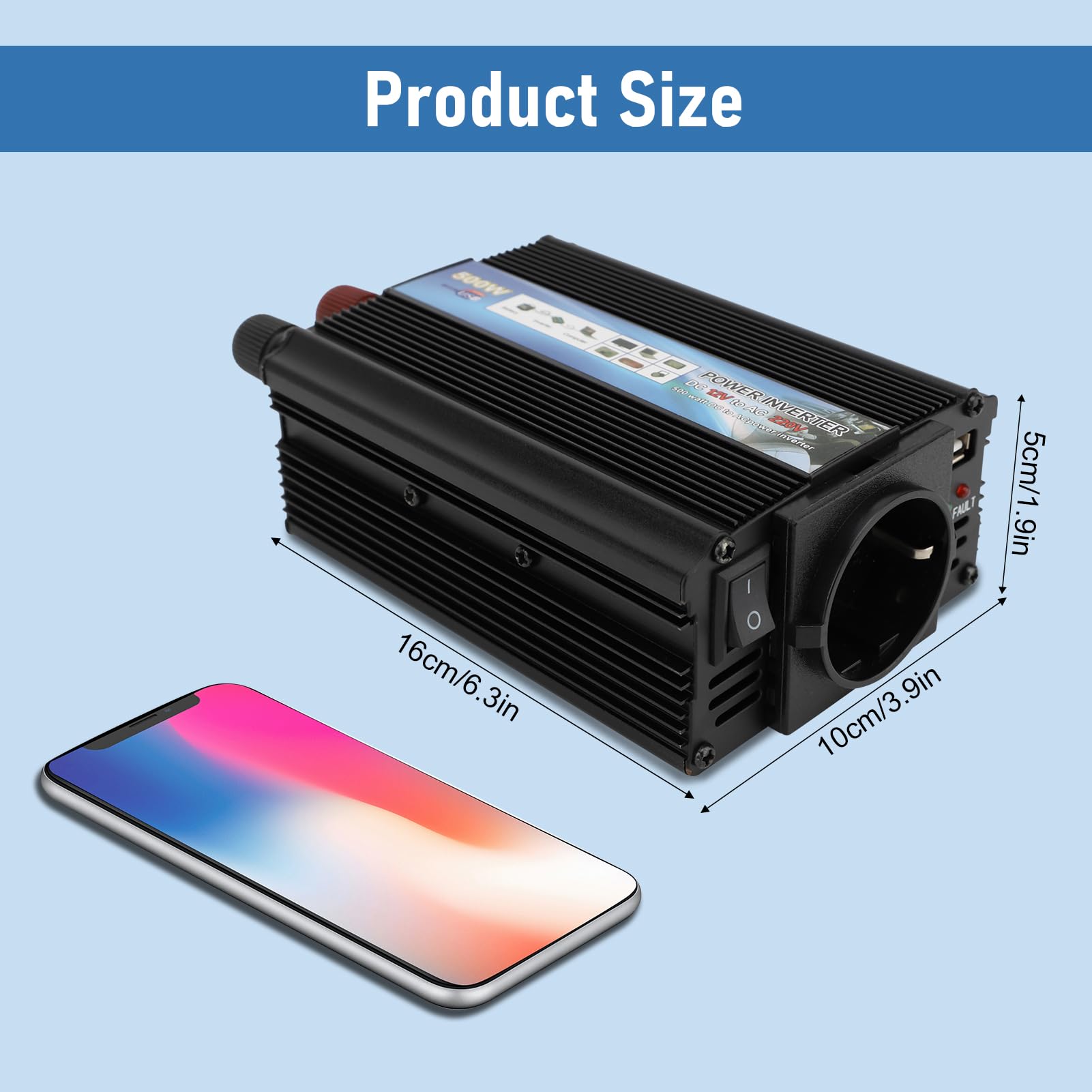 Convertitore di Potenza 350W 12V 220V DC AC USB Onda Sinusoidale Modificata