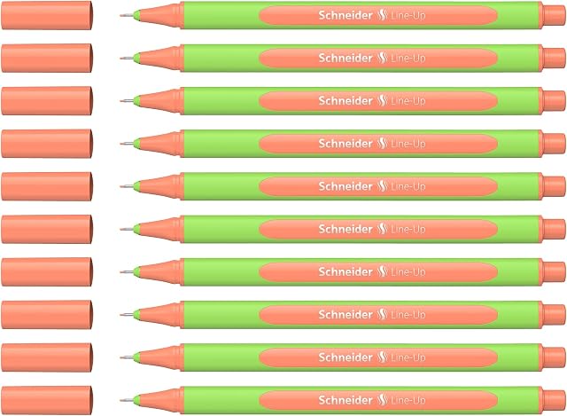 Schneider Line-Up pastelowe cienkopisy (cienkopisy trójkątne, grubość kreski 0,4 mm, obudowa z biobazanego tworzywa sztucznego) 10 sztuk, pastelowo-morelowy