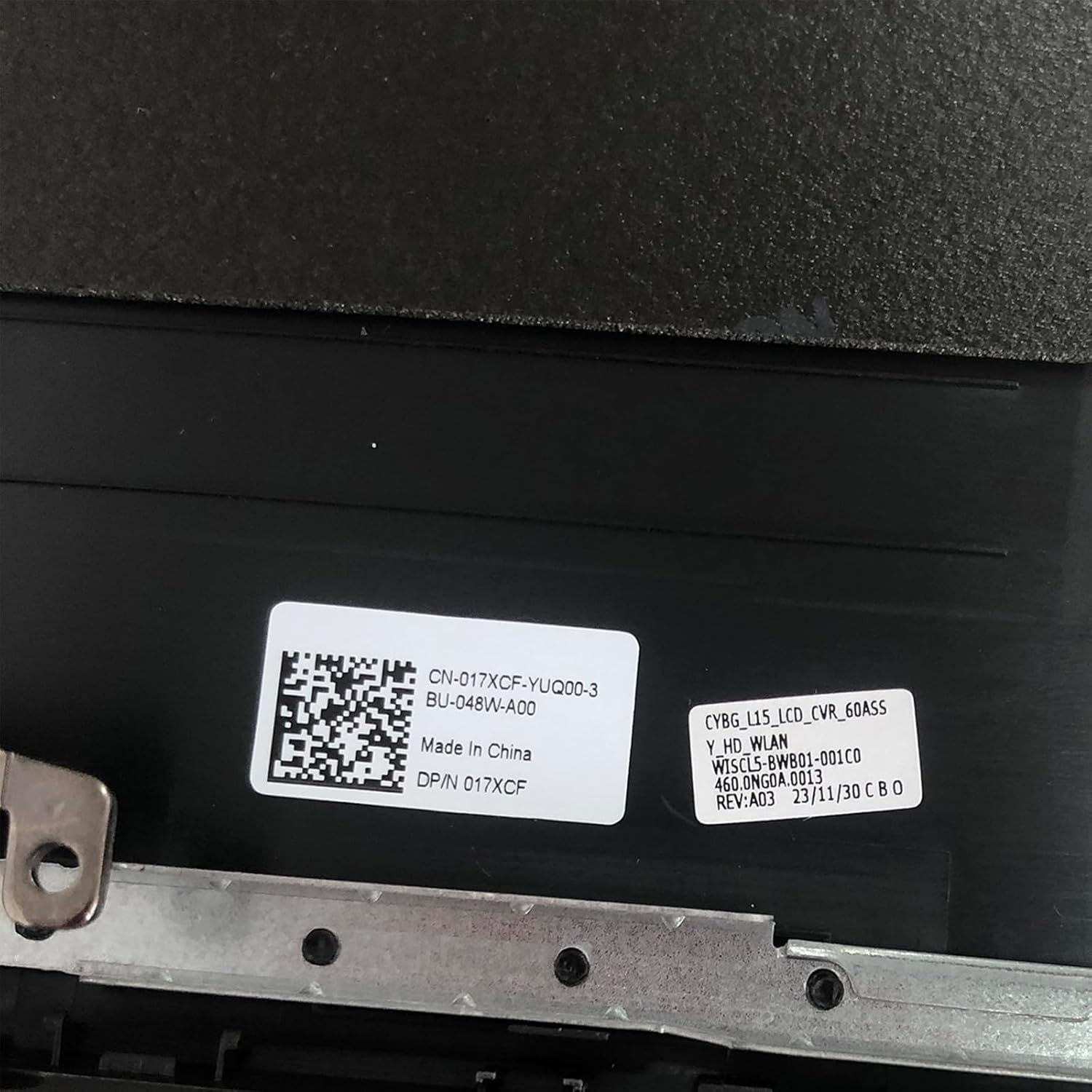 Replacement 15.6" Laptop LCD Cover Back Rear Top Lid with Bezel and Hinges for Dell Latitude 15 3520 E3520 017XCF 17XCF 0WXN5F WXN5F 0CDM80 CDM80 Black