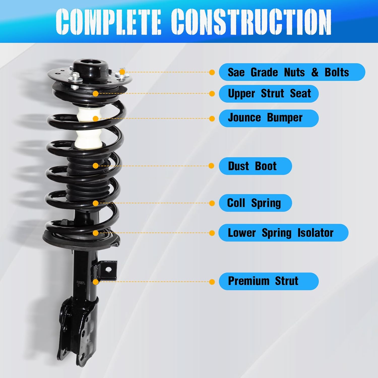 TRIBLE SIX Front Struts Assembly w/Coil Spring Replacement for 2010 2011 2012 2013 2014 2015 2016 Chevy Equinox GMC Terrain Shock Absorbers 272526 272527, Set of 2