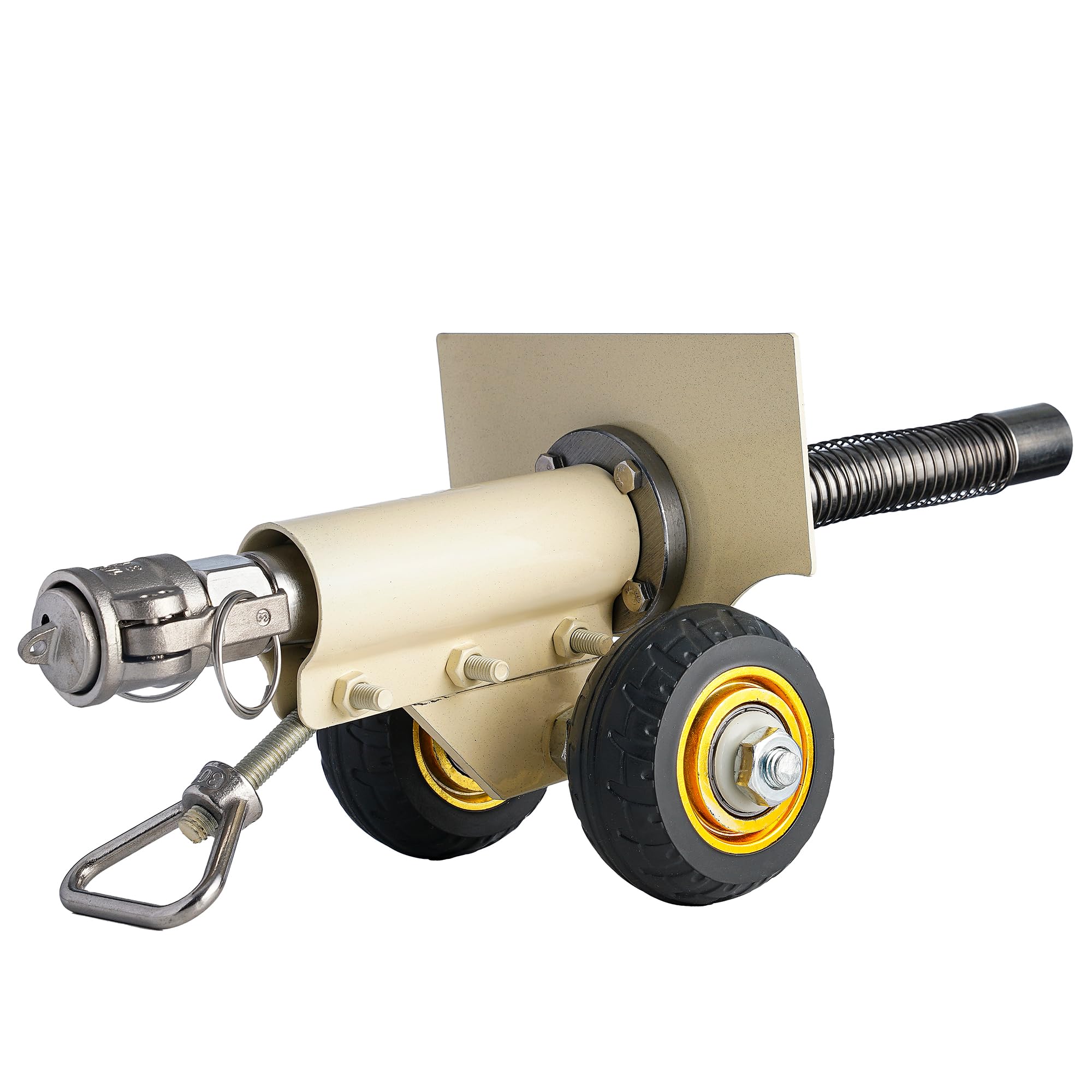 FAITIO Firecracker Artillery Cannon, Stainless Steel Mini Cannon Model with Recoil Mechanism, Military Model Collection Ornaments, Beige
