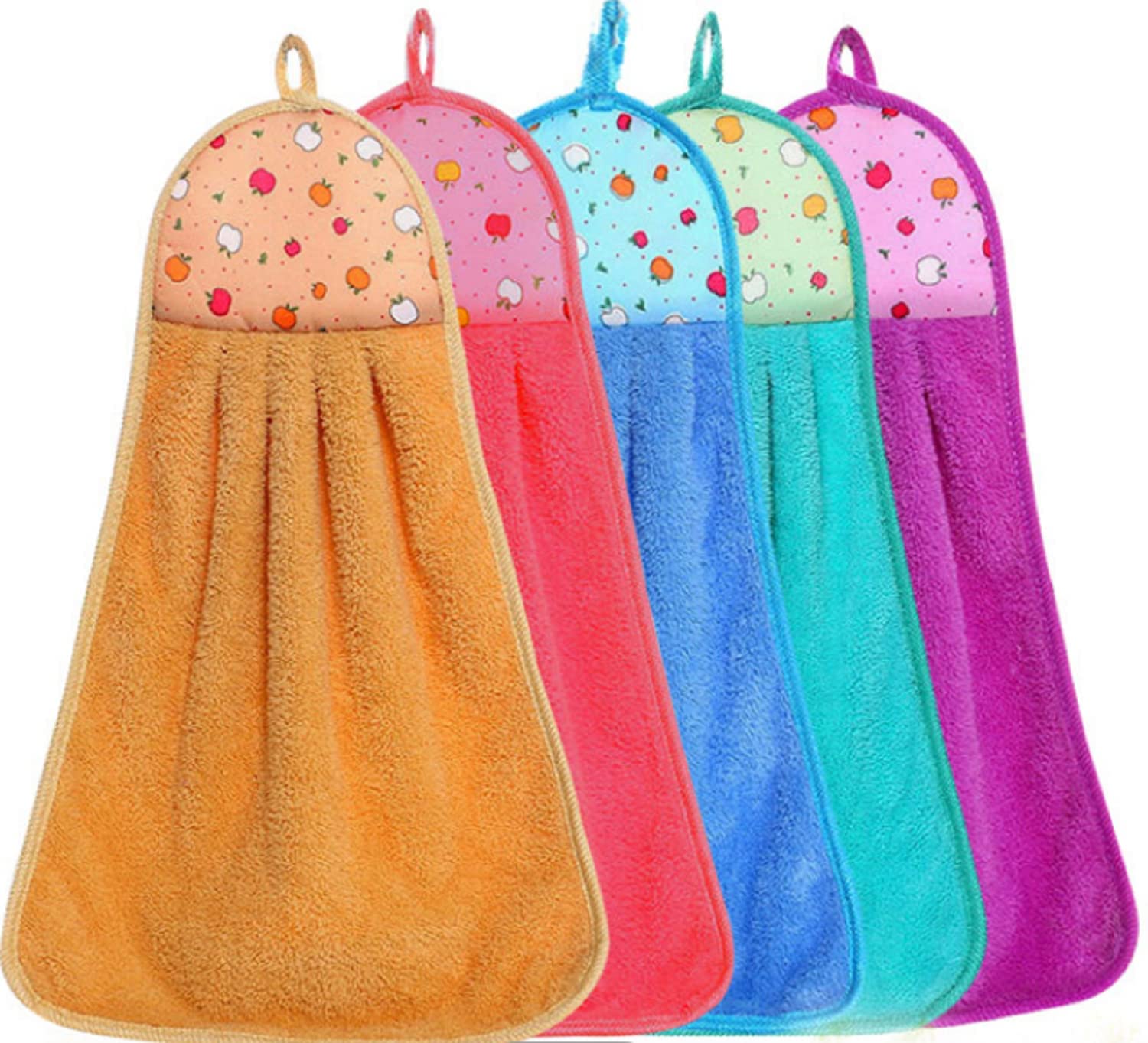 R K Textiles Microfiber wash Basin Hanging Hand Kitchen Towel Napkin with Ties (44x24 cm, Pack of 3, Multicolor)