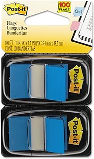 mmm680be2 Post-it banderas, 1 "X1 – 3/4", 100/PK, azul