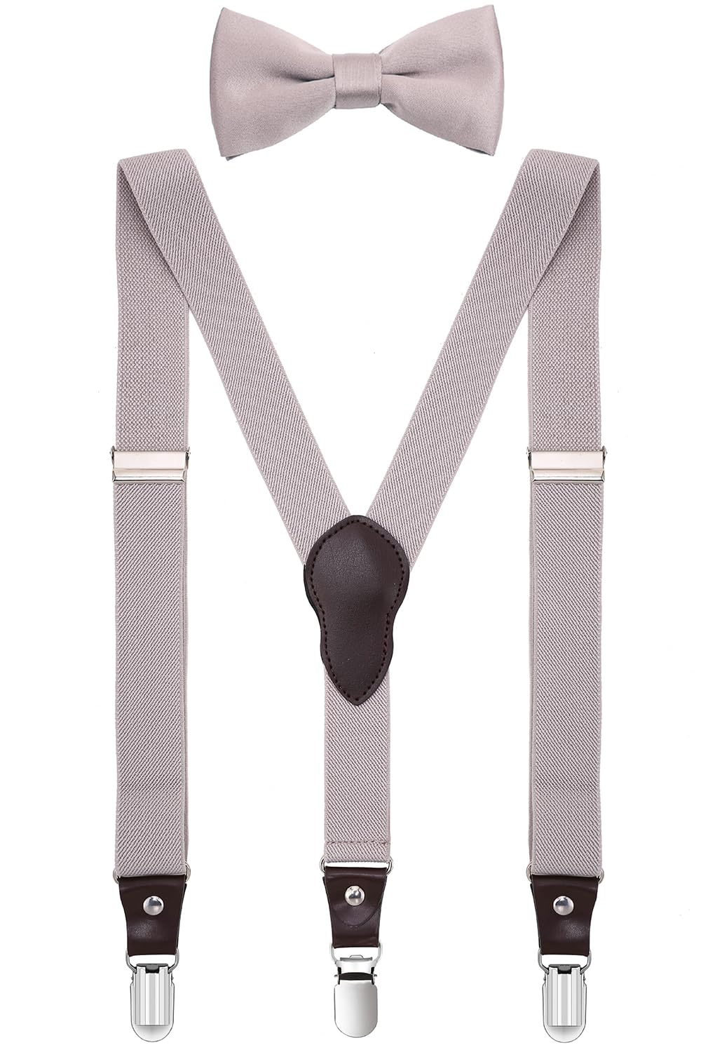 Shark Tooth Boys' Men's Suspenders and Bow Tie Set Y-Back Adjustable