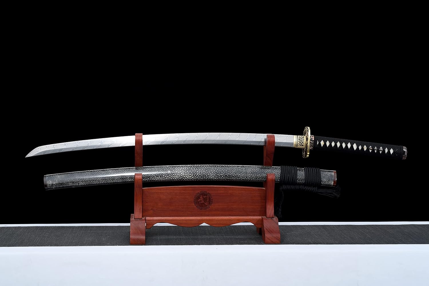 JIHPEN sword，Damascus, The Twist, The Pattern，Full Tang Samurai Sword Katana (YeLuoCha)
